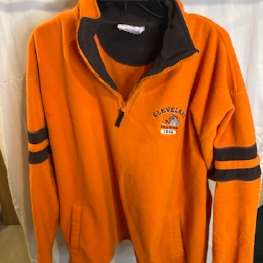 Cleveland Browns NFL Fleece Quarter-Zip Pullover – Size XL